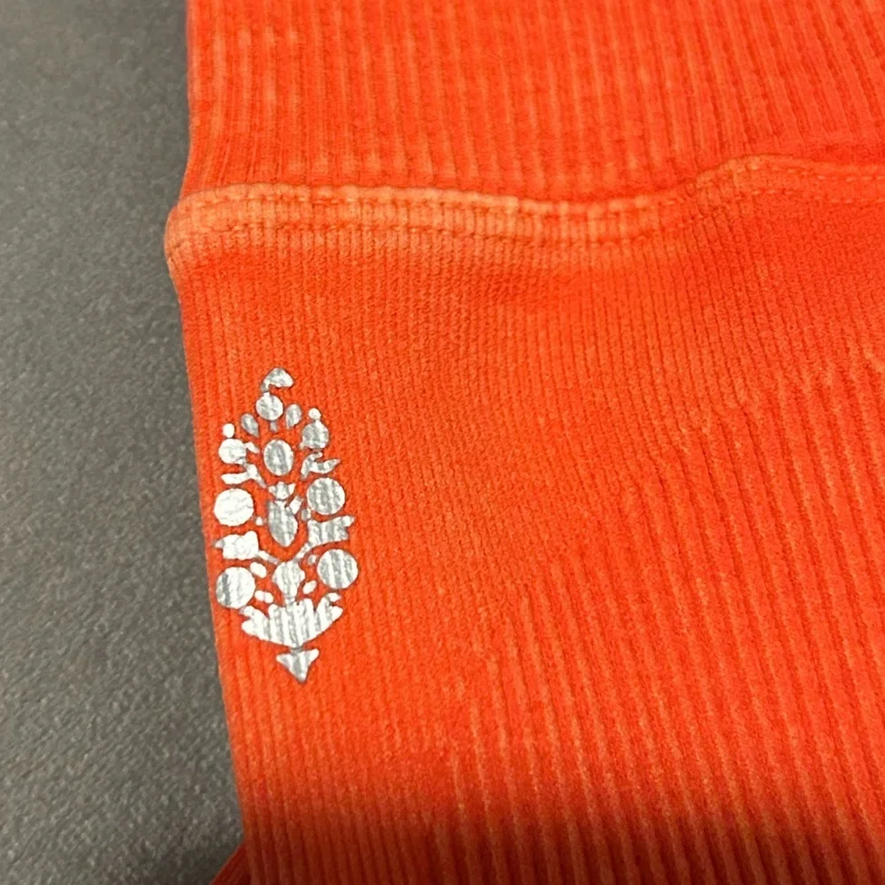 Free People Vibrant‎ Orange Ribbed Leggings